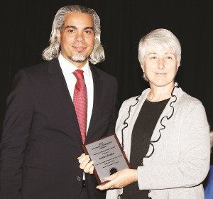 Ms. Wojtka received her award from Councillor John Gallo. (Auroran photo by David Falconer)